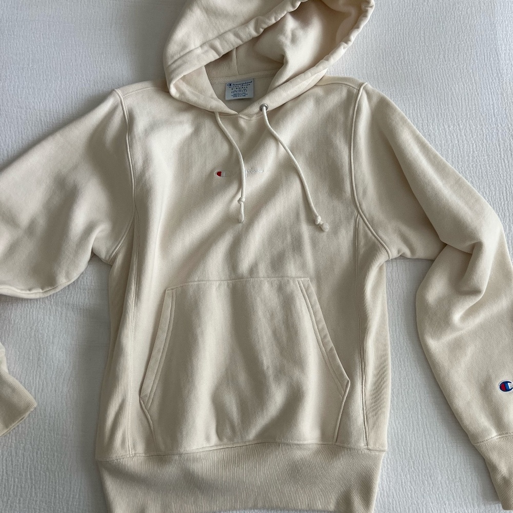 Urban Outfitters Exclusive Champion Reverse Weave Hoodie Cream Size XS